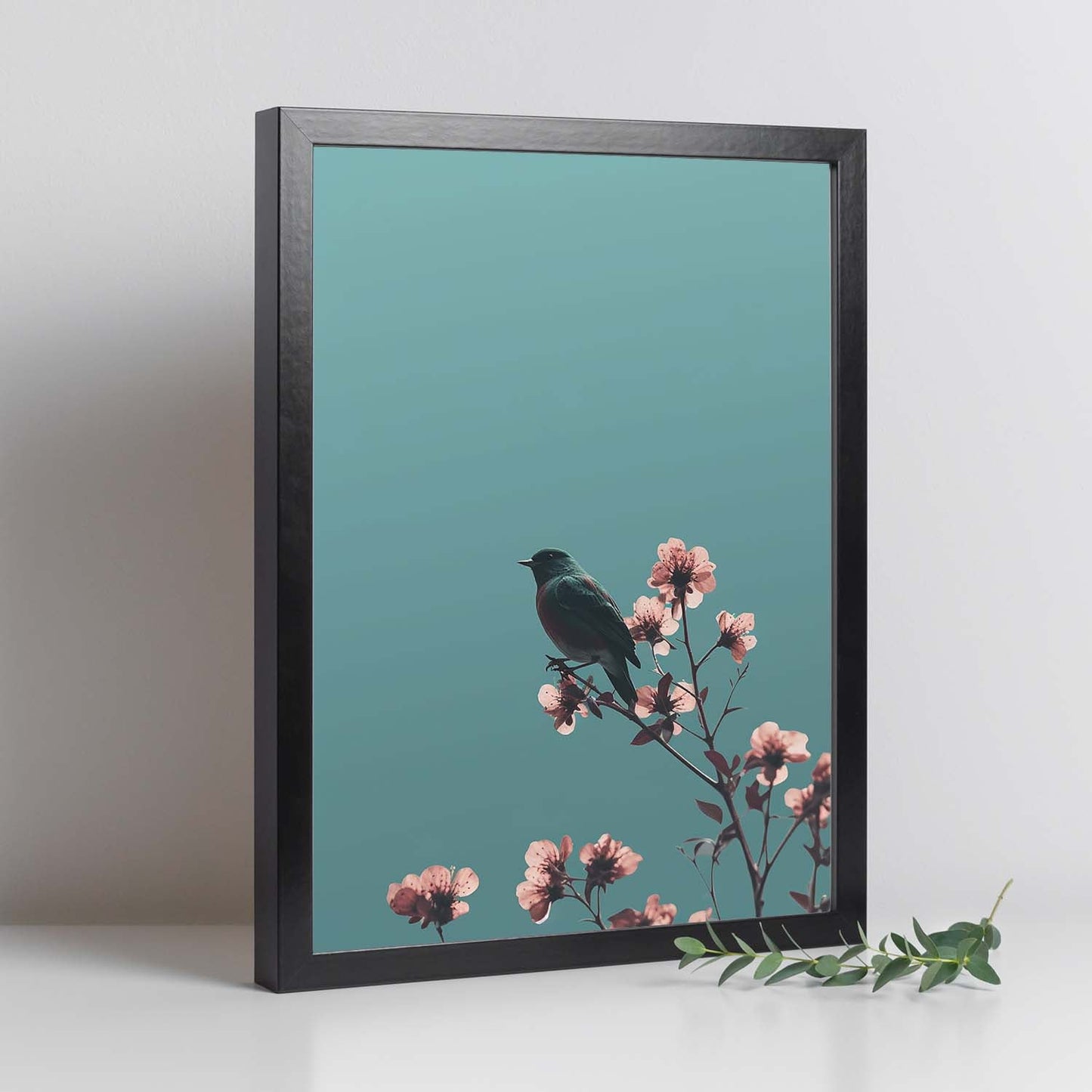 Poster Minimalista de Flores y Pájaros