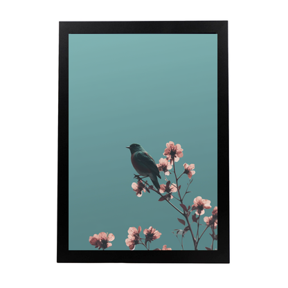 Poster Minimalista de Flores y Pájaros