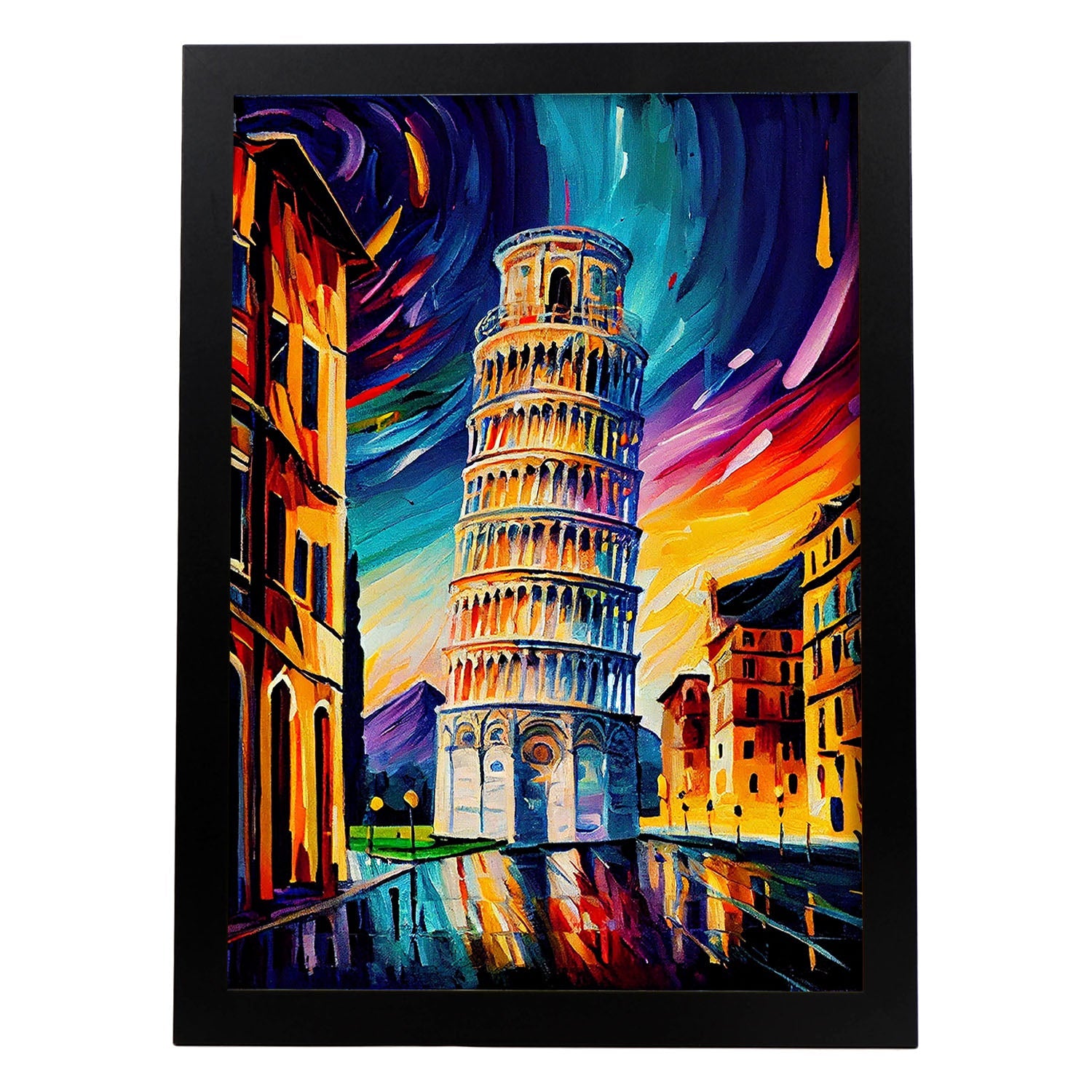 Torre de inclinación nácnica de Pisa Pisa Italia Cepillo de pintura al óleo. Estampados de arte de pared estético para el diseño de dormitorio o sala de estar.-Artwork-Nacnic-A4-Sin marco-Nacnic Estudio SL