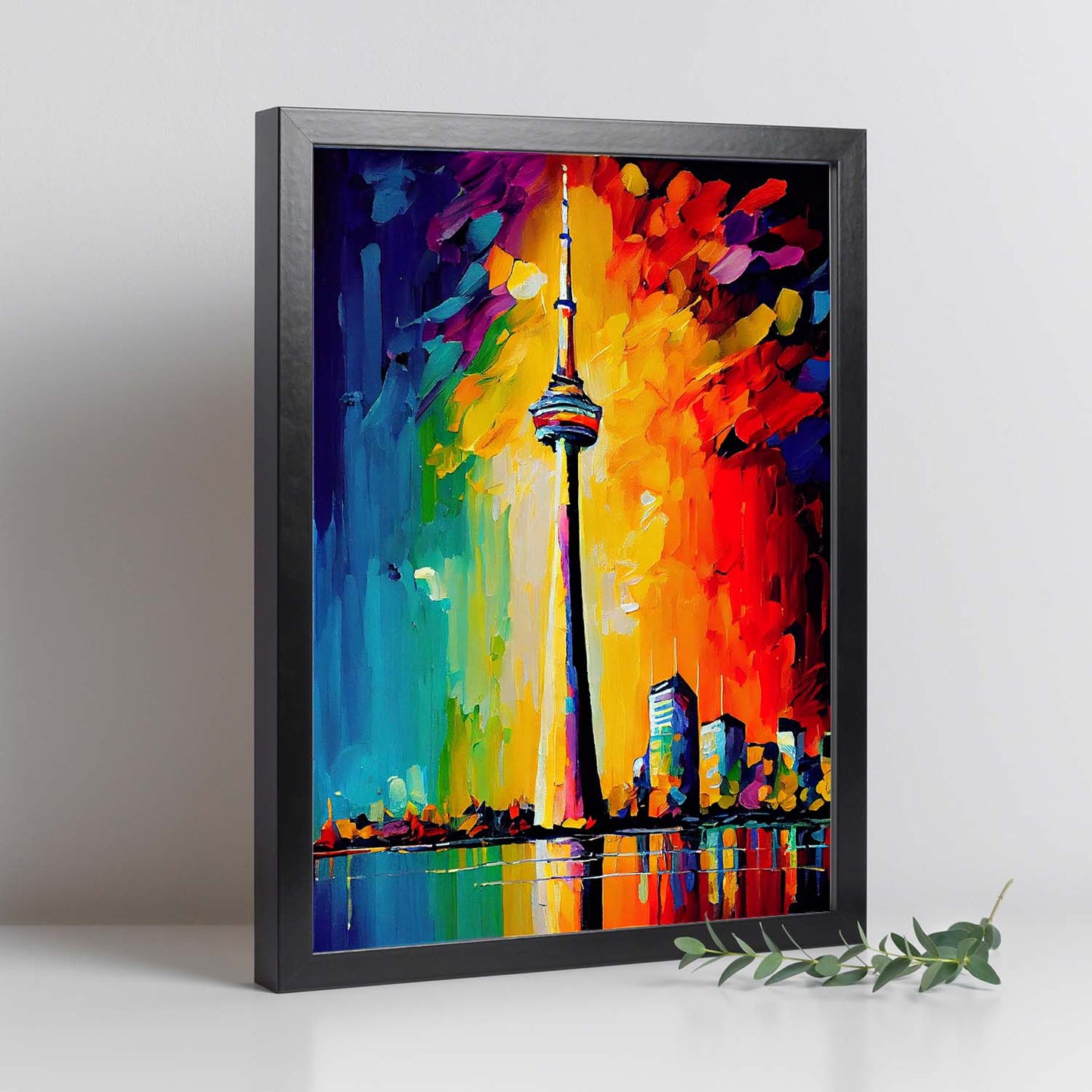 Torre Nacnic CN Toronto Toronto Canadá Cepillo de pintura al óleo Choques C. Estampados de arte de pared estético para el diseño de dormitorio o sala de estar.-Artwork-Nacnic-Nacnic Estudio SL