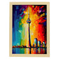 Torre Nacnic CN Toronto Toronto Canadá Cepillo de pintura al óleo Choques C. Estampados de arte de pared estético para el diseño de dormitorio o sala de estar.-Artwork-Nacnic-A4-Marco Madera clara-Nacnic Estudio SL