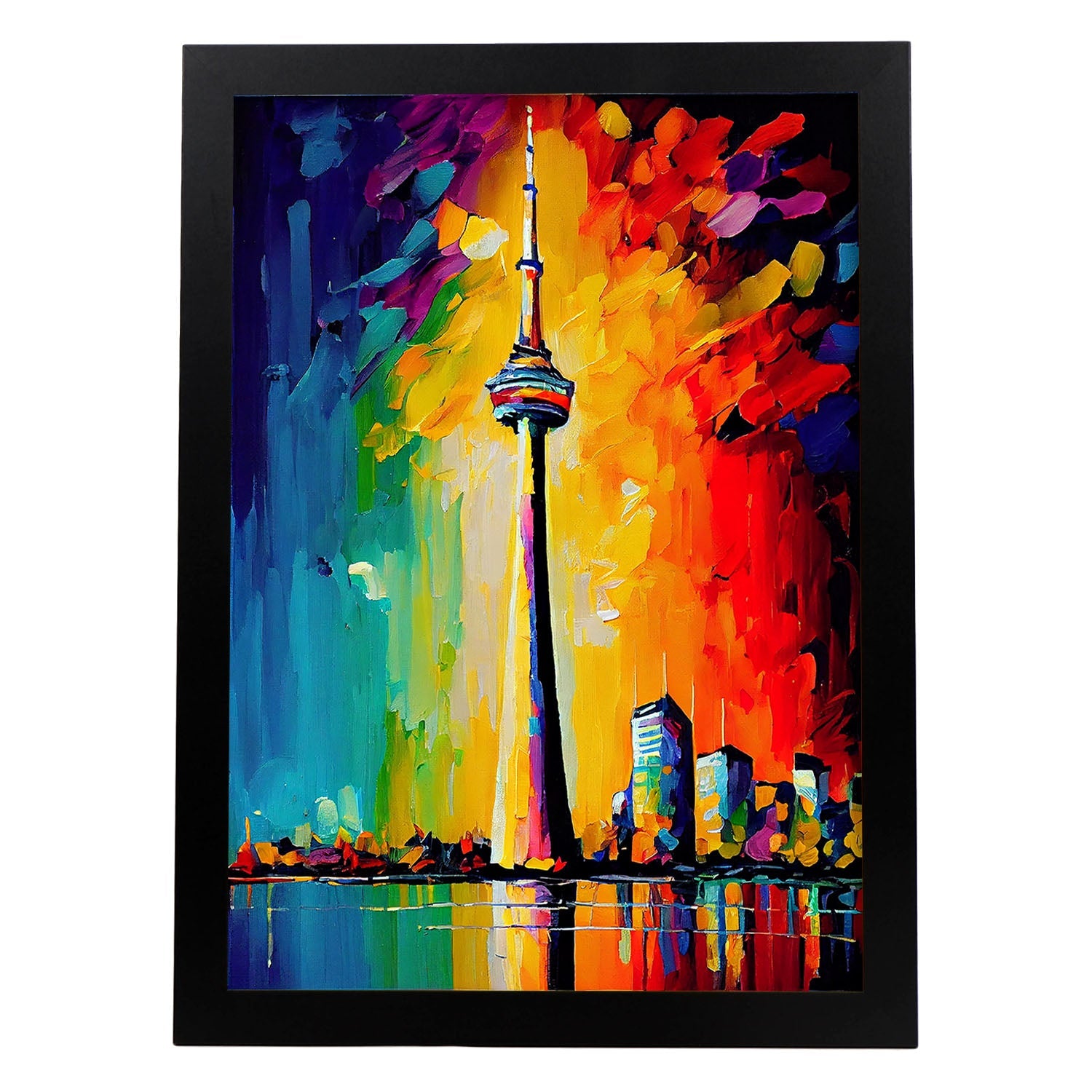 Torre Nacnic CN Toronto Toronto Canadá Cepillo de pintura al óleo Choques C. Estampados de arte de pared estético para el diseño de dormitorio o sala de estar.-Artwork-Nacnic-A4-Sin marco-Nacnic Estudio SL