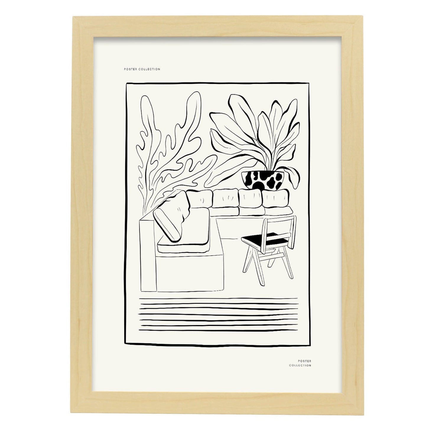 Tropical inspired Livingroom-Artwork-Nacnic-A3-Marco Madera clara-Nacnic Estudio SL