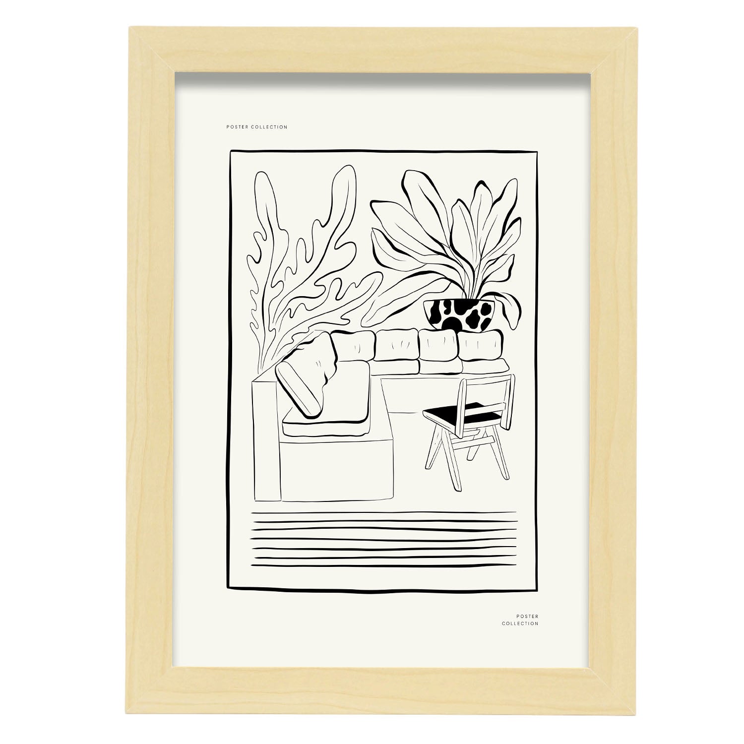 Tropical inspired Livingroom-Artwork-Nacnic-A4-Marco Madera clara-Nacnic Estudio SL