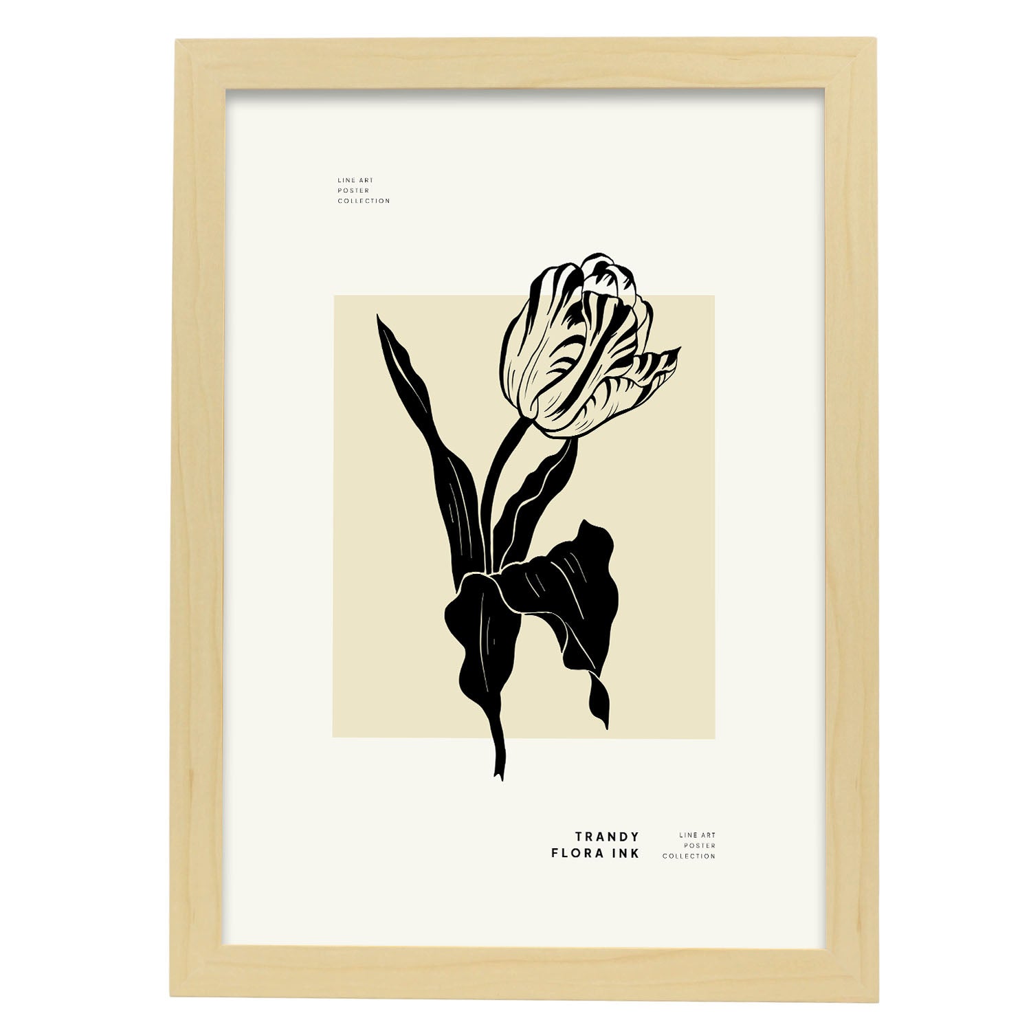 Tulip-Artwork-Nacnic-A3-Marco Madera clara-Nacnic Estudio SL