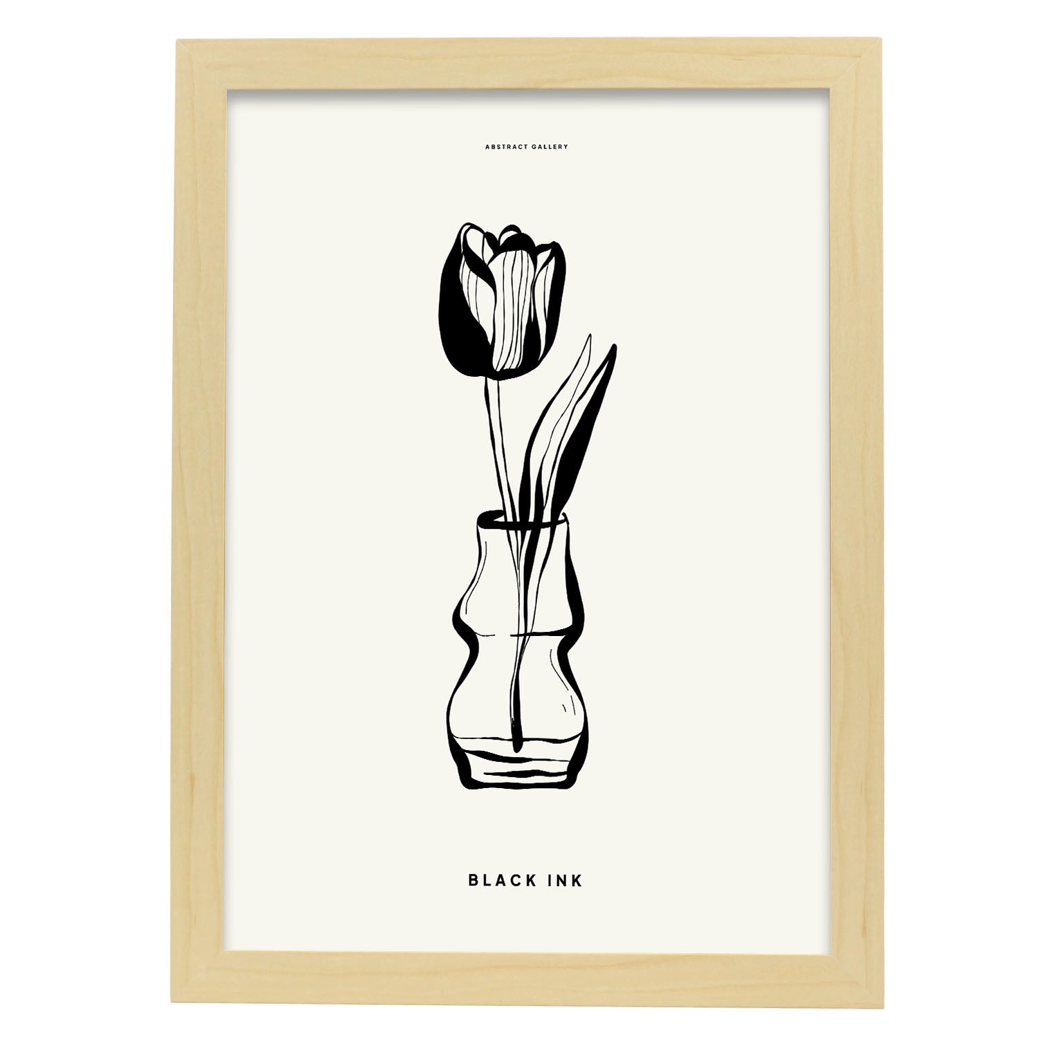 Tulip Flower-Artwork-Nacnic-A3-Marco Madera clara-Nacnic Estudio SL