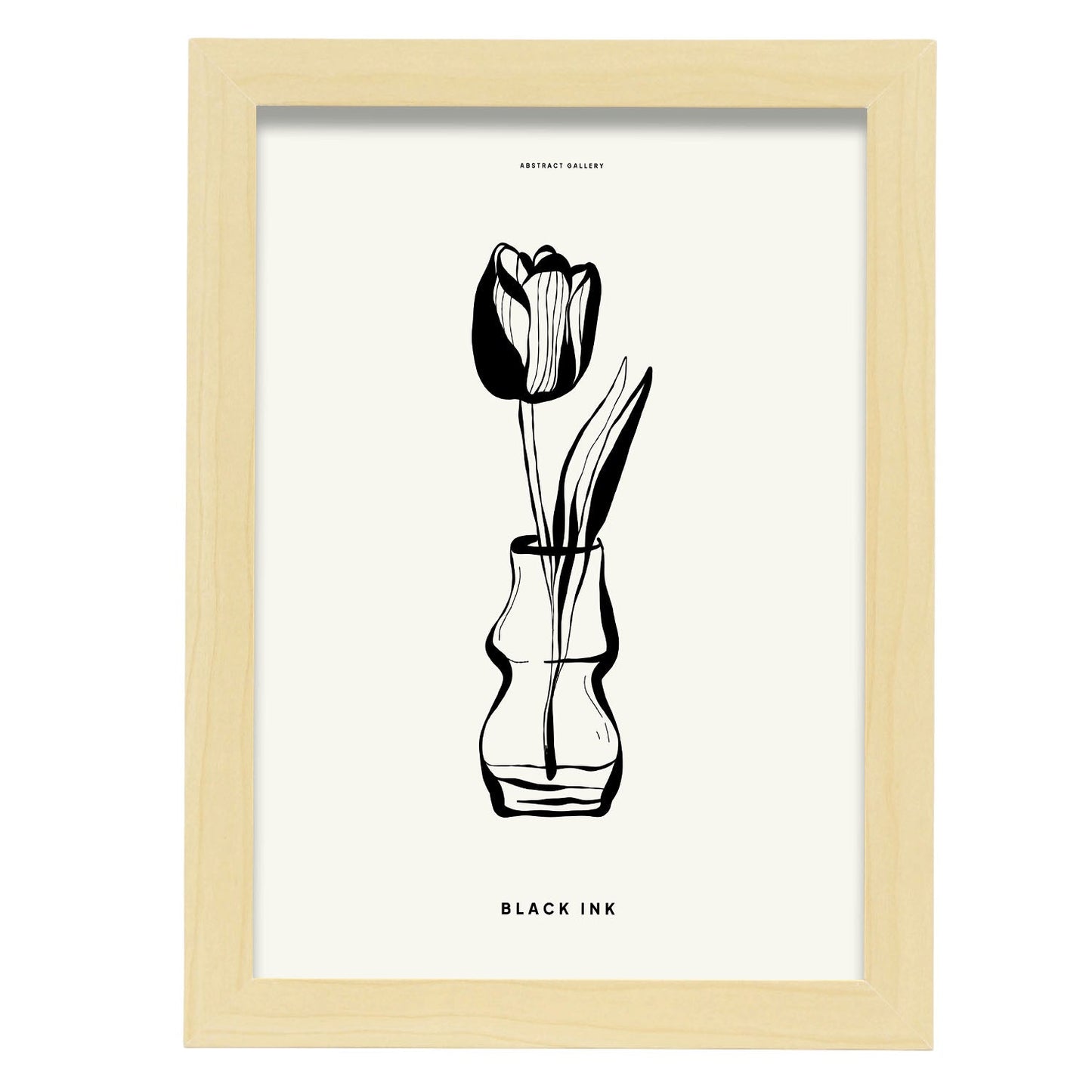 Tulip Flower-Artwork-Nacnic-A4-Marco Madera clara-Nacnic Estudio SL