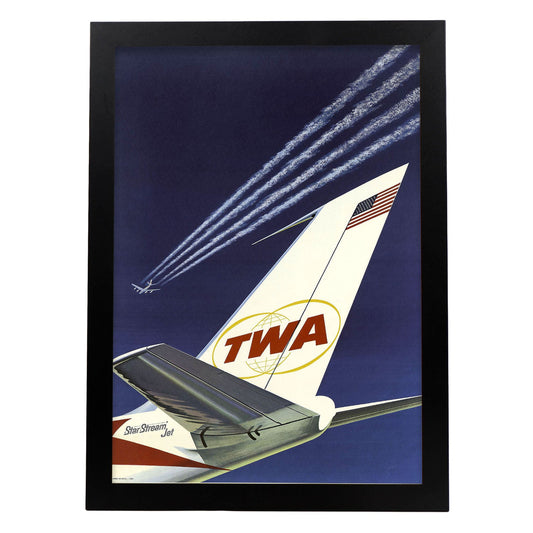 TWA-plane-tail-fin-Artwork-Nacnic-A3-Sin marco-Nacnic Estudio SL