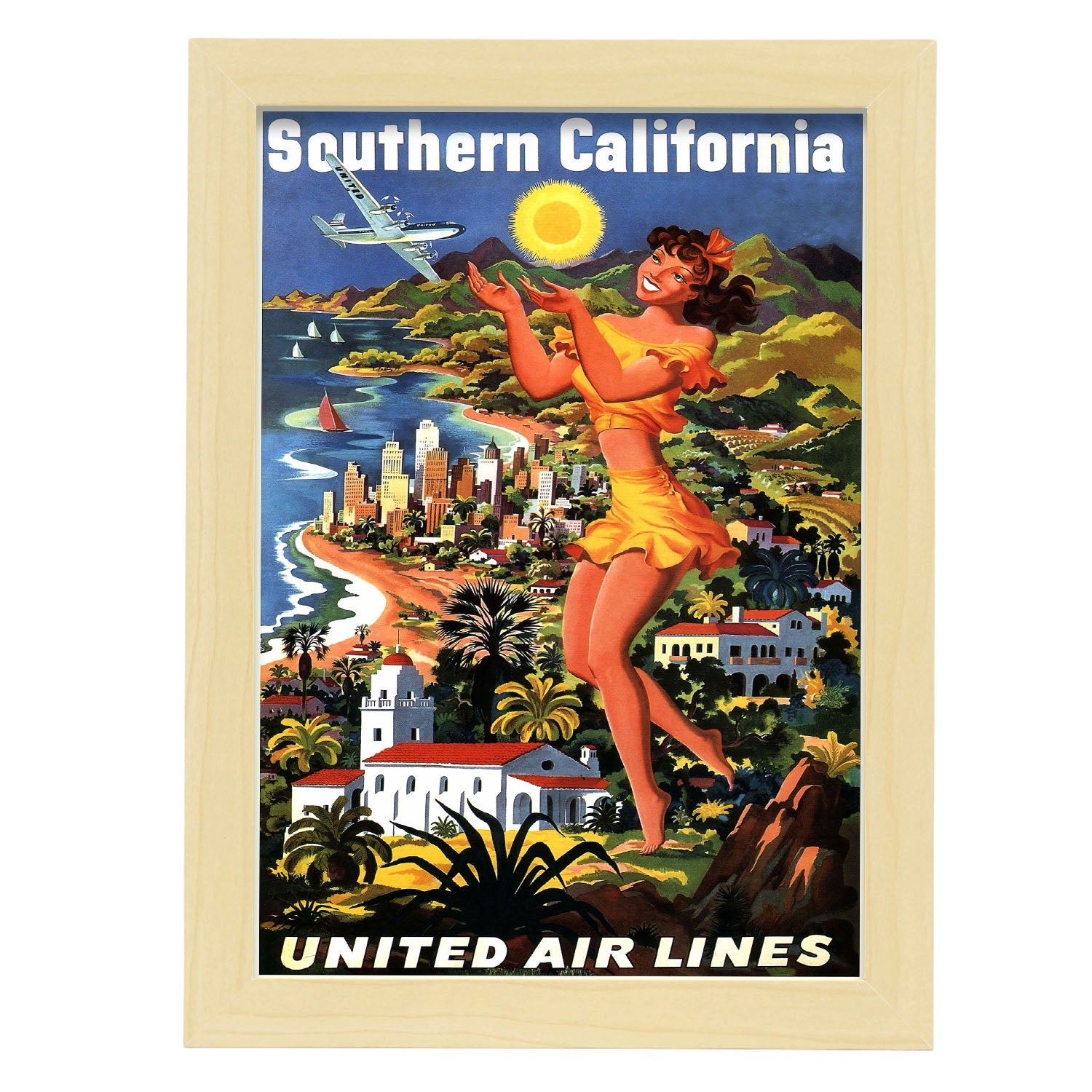 United-Air-Lines-Southern-California-Artwork-Nacnic-A4-Marco Madera clara-Nacnic Estudio SL
