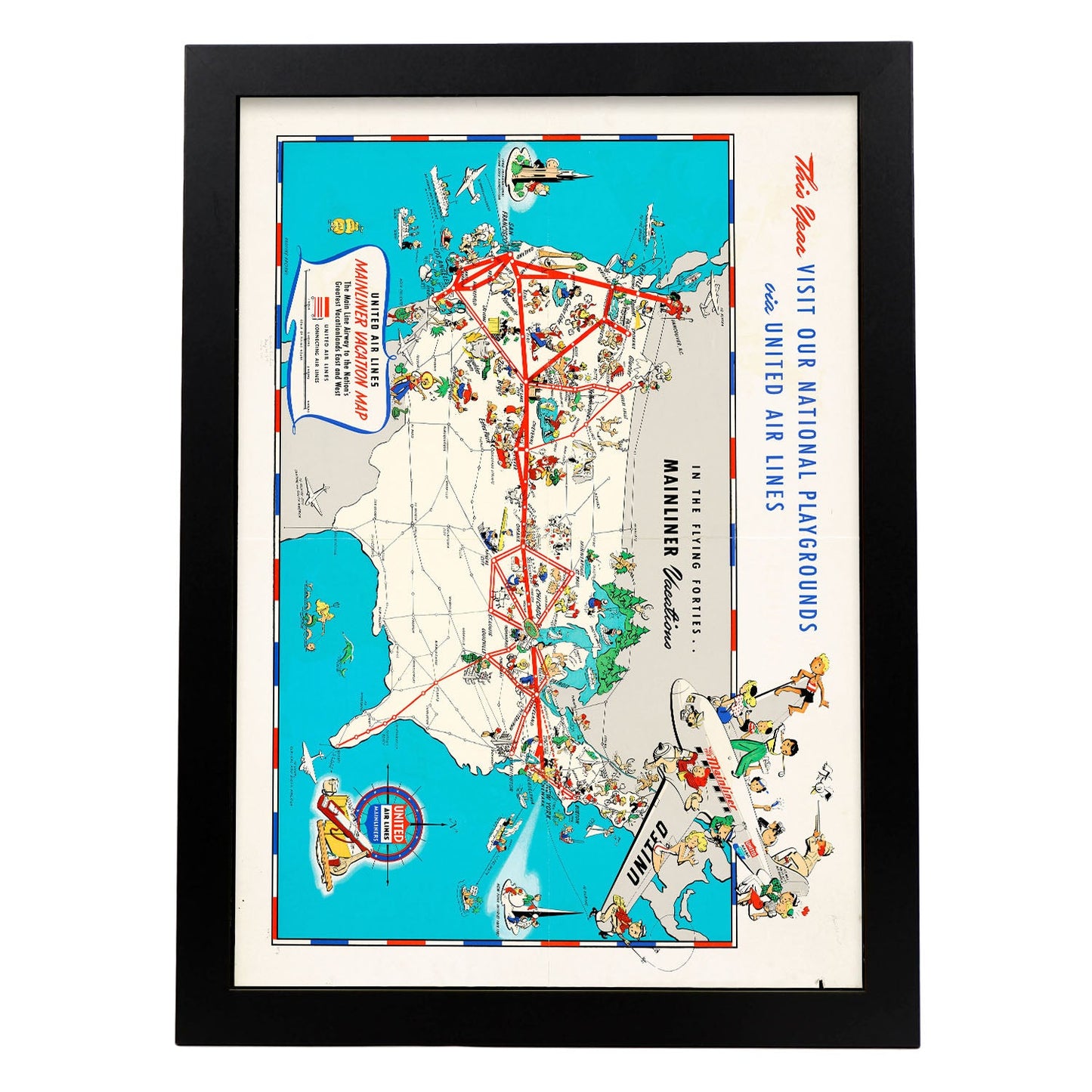 United_Air_Lines_mainliner_vacation_map_-_the_main_line_airway_to_the_nations_greatesst_vacationlands_east_and_west-Artwork-Nacnic-A3-Sin marco-Nacnic Estudio SL