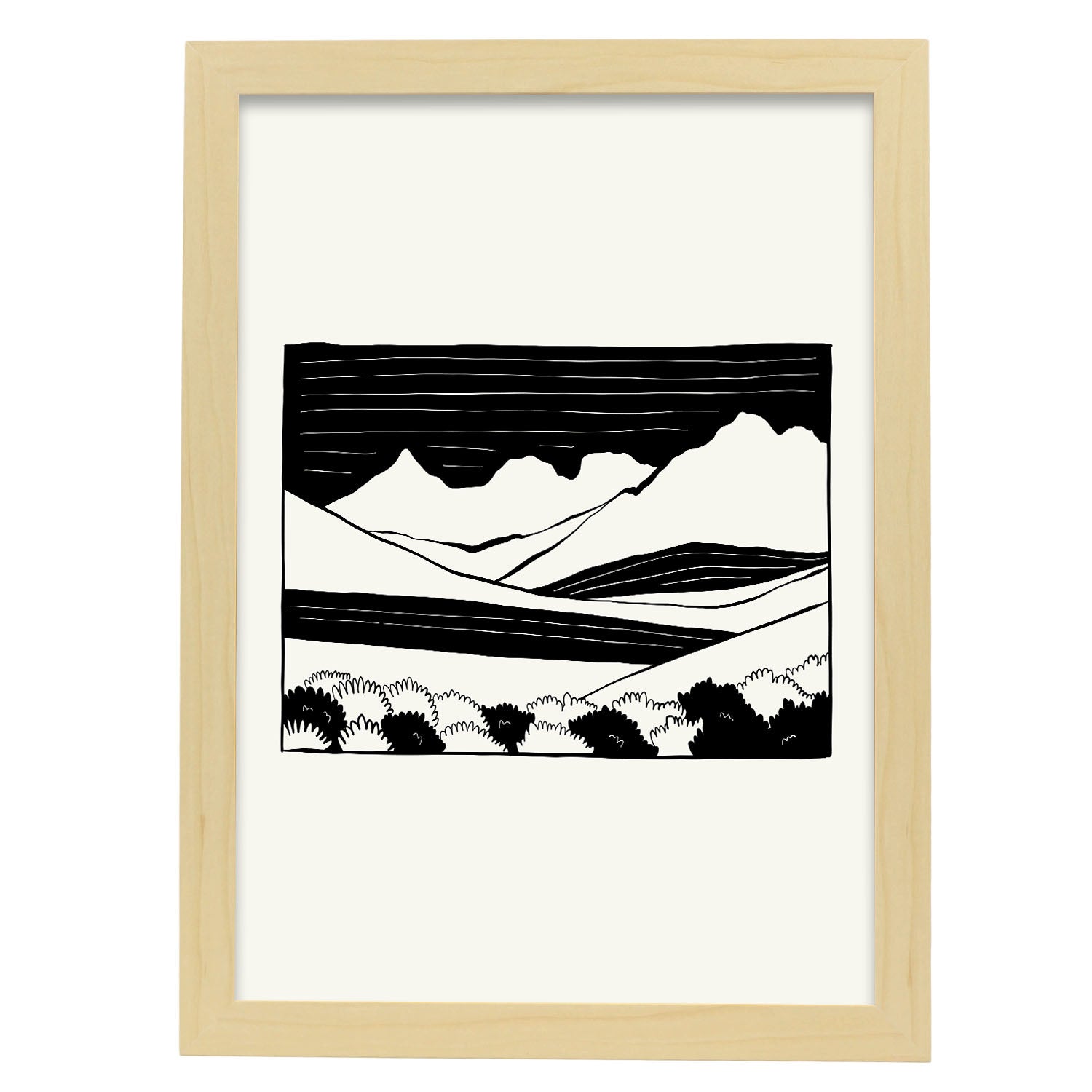 Valley of Mountains-Artwork-Nacnic-A3-Marco Madera clara-Nacnic Estudio SL
