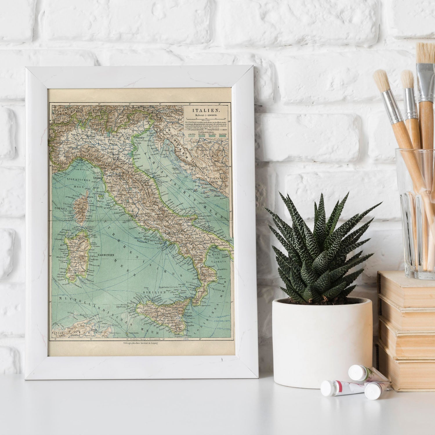 Vintage Map of Italy-Artwork-Nacnic-Nacnic Estudio SL