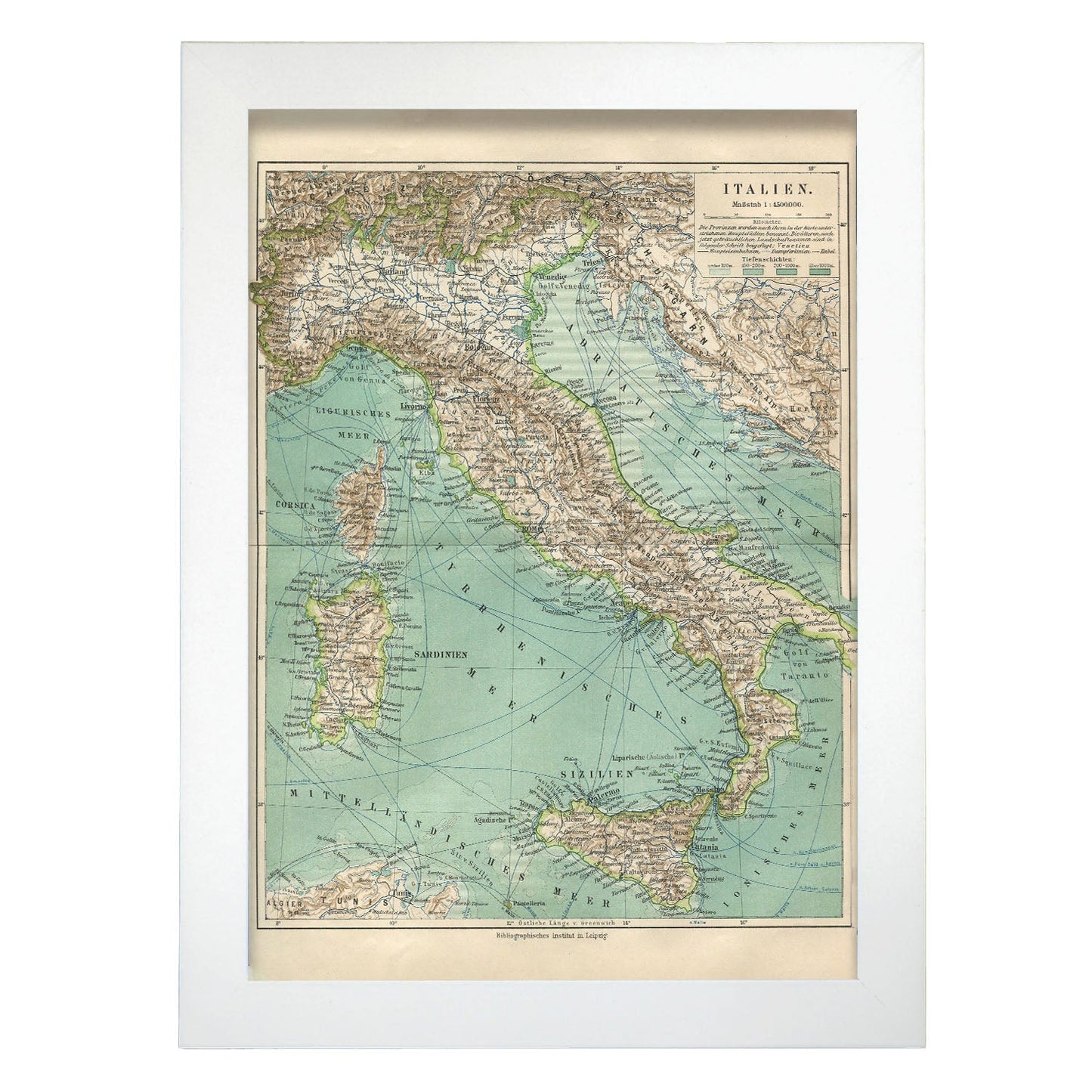 Vintage Map of Italy-Artwork-Nacnic-A4-Marco Blanco-Nacnic Estudio SL