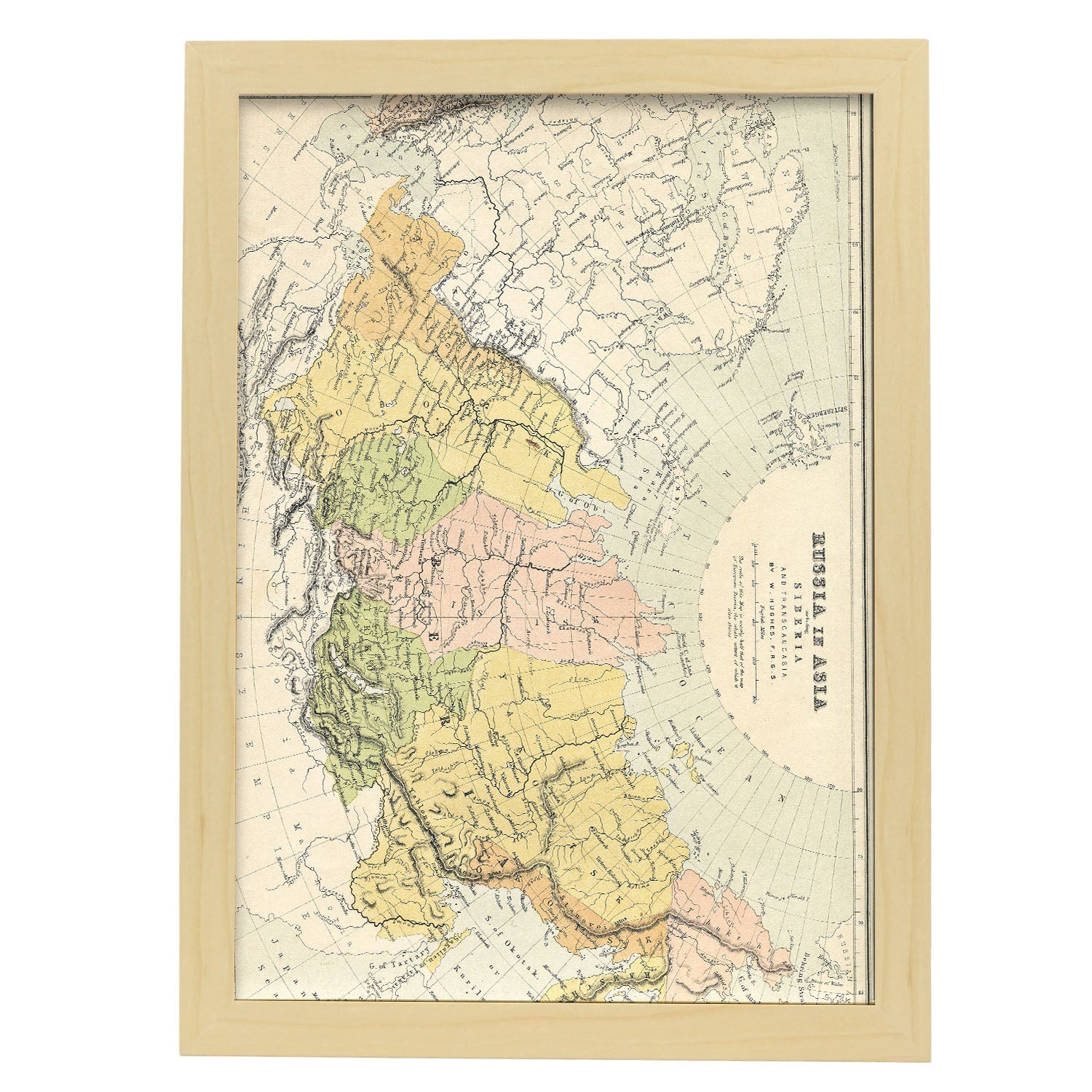Vintage-map-of-Russia-in-Europe-Artwork-Nacnic-A3-Marco Madera clara-Nacnic Estudio SL