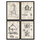 Vintage - Pack de 4 Láminas con Patentes de Cafeteras. Set de Posters con inventos y Patentes Antiguas.-Artwork-Nacnic-Nacnic Estudio SL