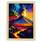 Volcanes Nacnic Hawaii Isla del Parque Nacional de Hawái Haw. Estampados de arte de pared estético para el diseño de dormitorio o sala de estar.-Artwork-Nacnic-A4-Marco Madera clara-Nacnic Estudio SL