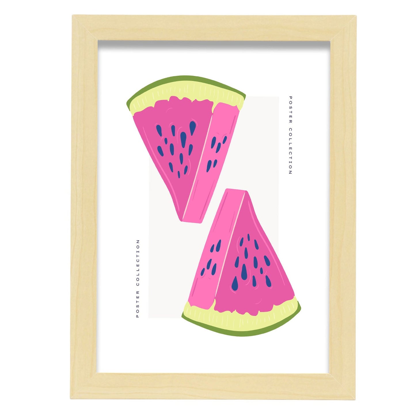 Watermelon Reflected-Artwork-Nacnic-A4-Marco Madera clara-Nacnic Estudio SL