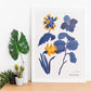 Yellow Flowers Blue Leaves-Artwork-Nacnic-Nacnic Estudio SL