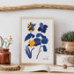 Yellow Flowers Blue Leaves-Artwork-Nacnic-Nacnic Estudio SL