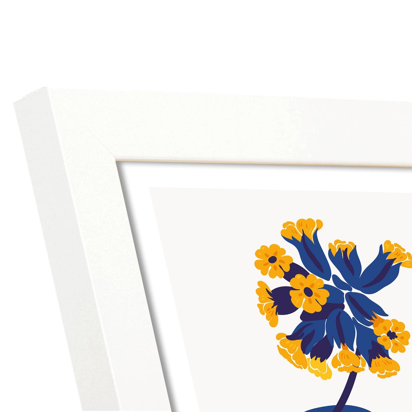 Yellow Flowers Blue Leaves-Artwork-Nacnic-Nacnic Estudio SL