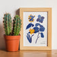 Yellow Flowers Blue Leaves-Artwork-Nacnic-Nacnic Estudio SL