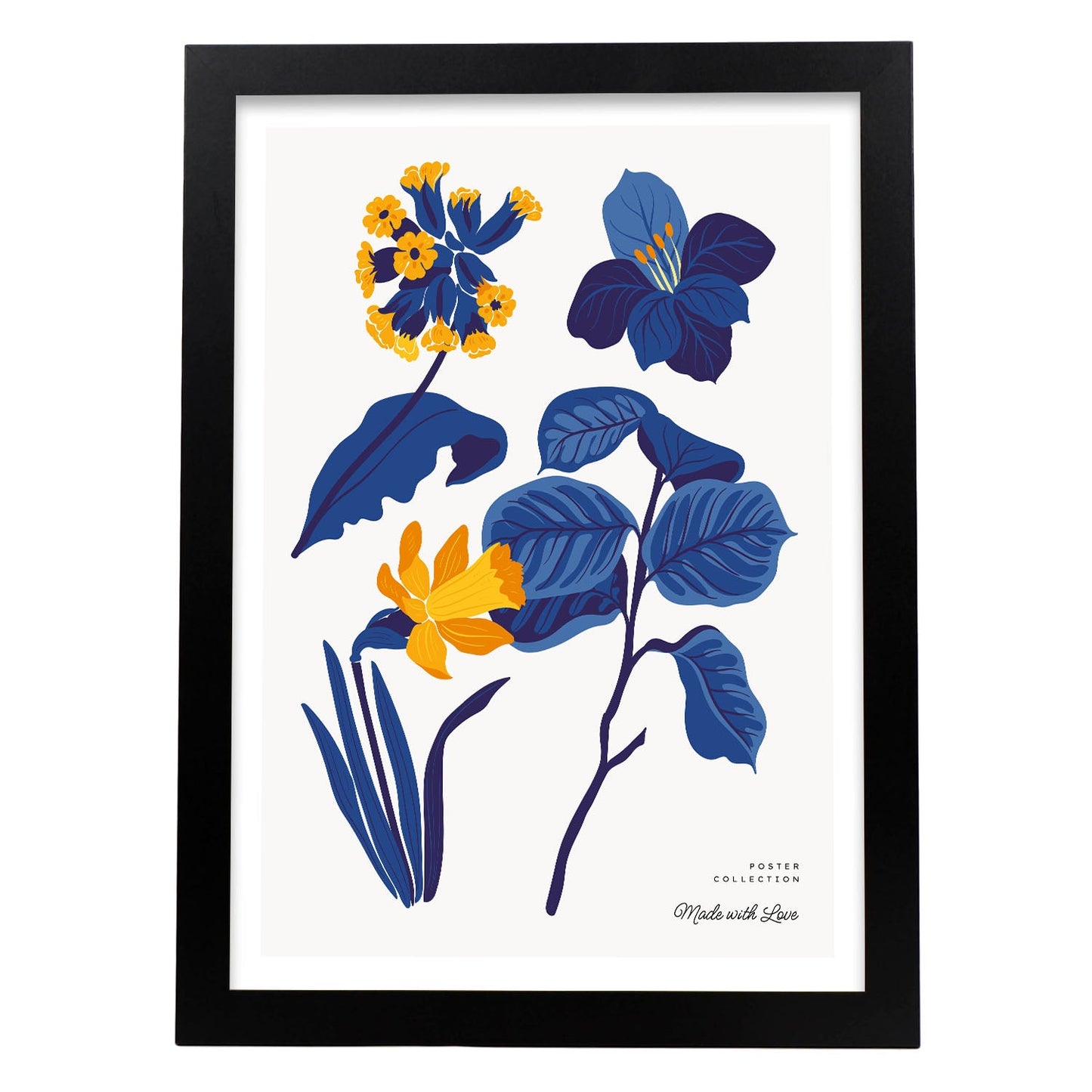 Yellow Flowers Blue Leaves-Artwork-Nacnic-A3-Sin marco-Nacnic Estudio SL