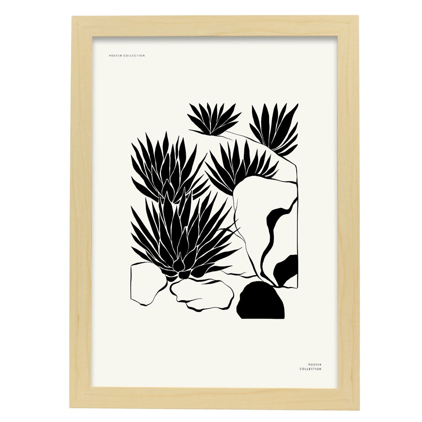 Zebra Plant-Artwork-Nacnic-A3-Marco Madera clara-Nacnic Estudio SL