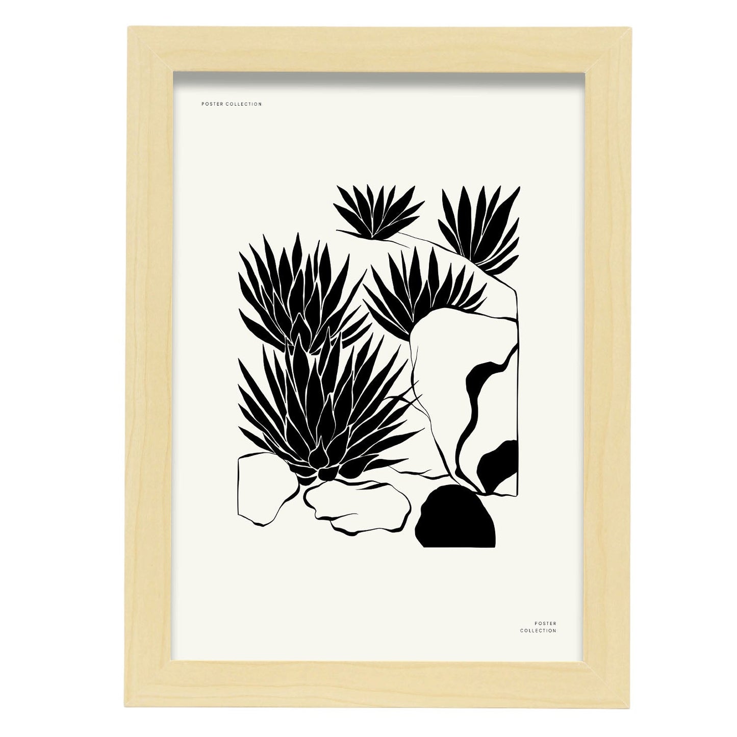Zebra Plant-Artwork-Nacnic-A4-Marco Madera clara-Nacnic Estudio SL