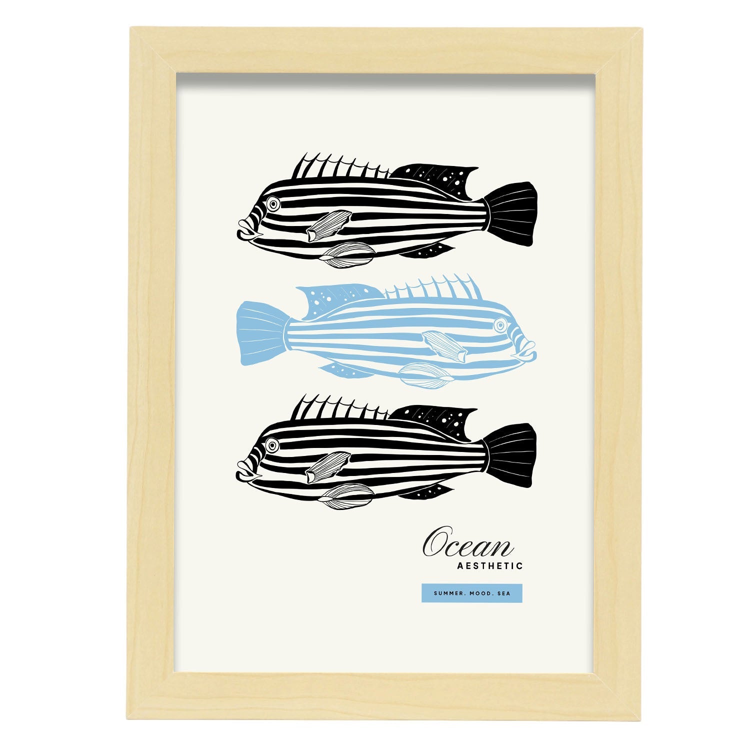 Zebrafish-Artwork-Nacnic-A4-Marco Madera clara-Nacnic Estudio SL