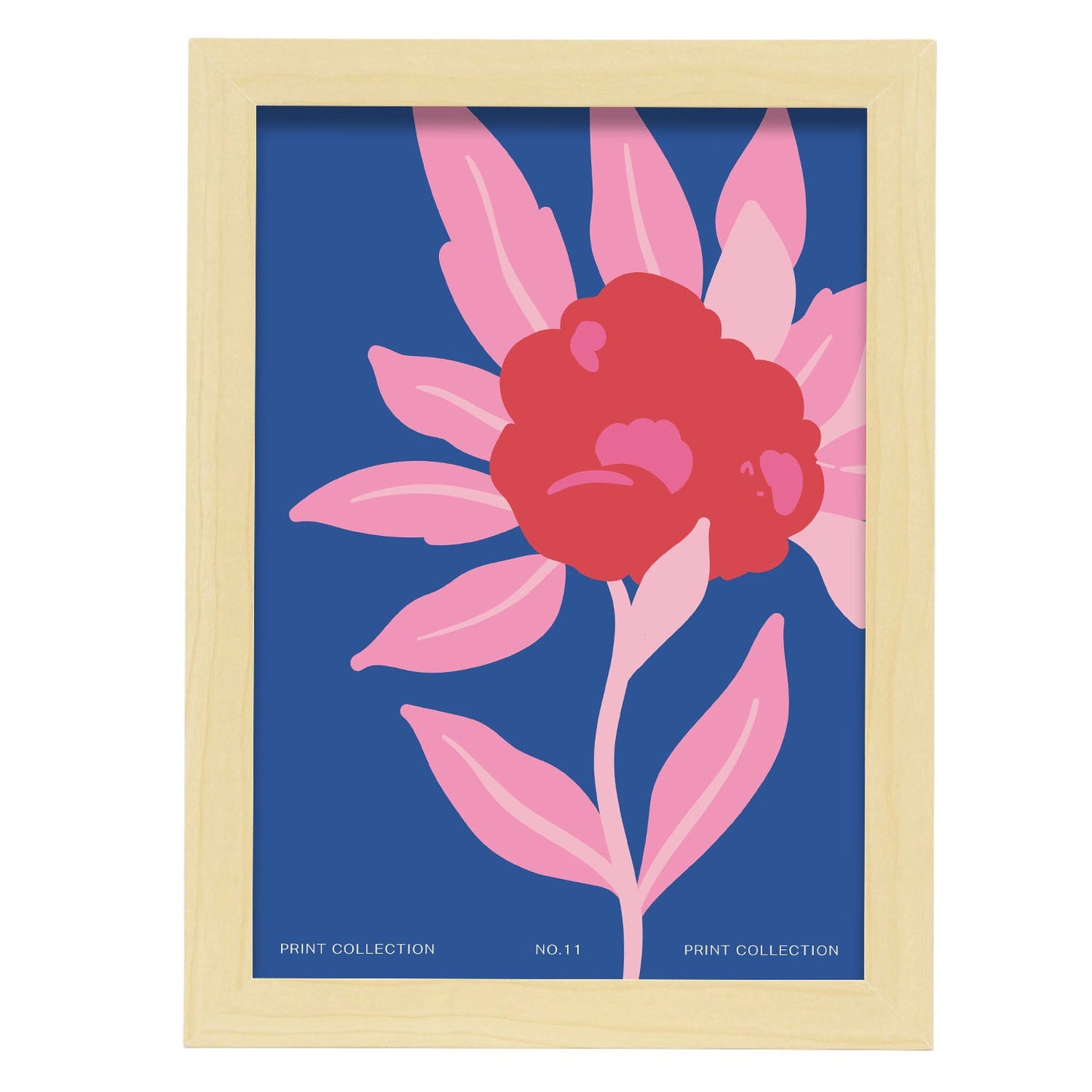 Zinnia Flower-Artwork-Nacnic-A4-Marco Madera clara-Nacnic Estudio SL