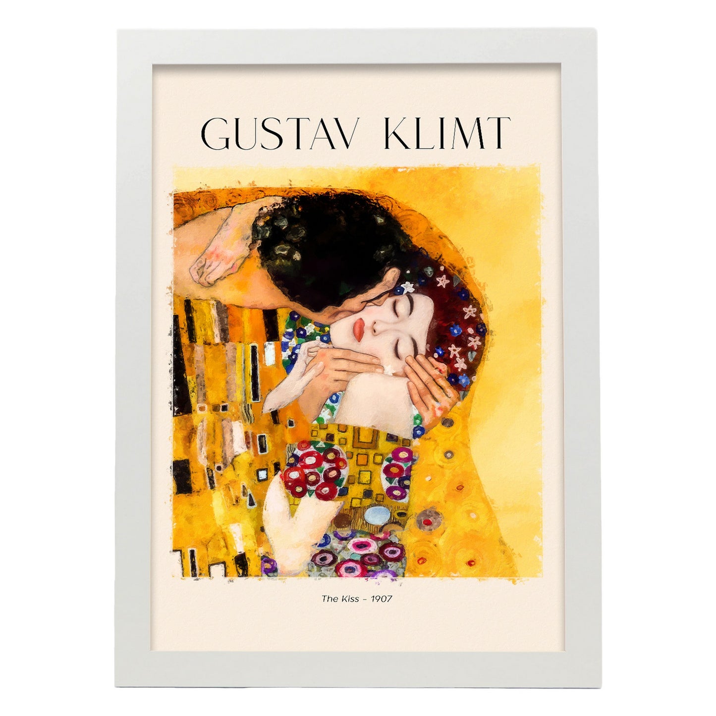 Lámina de arte El beso inspirada en Gustav Klimt