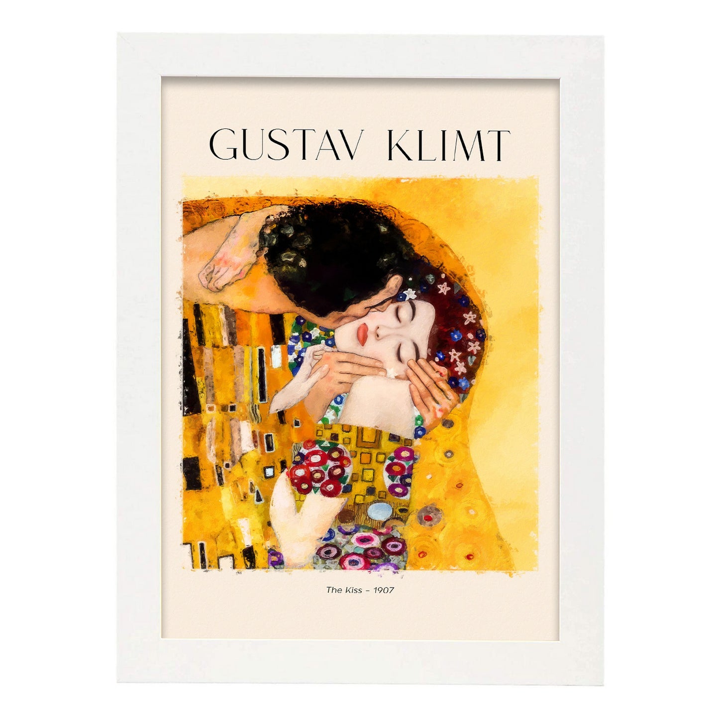 Lámina de arte El beso inspirada en Gustav Klimt