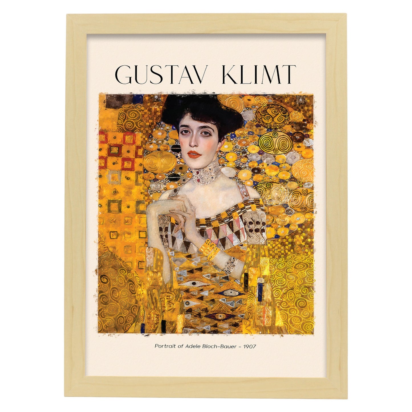 Lámina inspirada en Gustav Klimt del Retrato de Adele