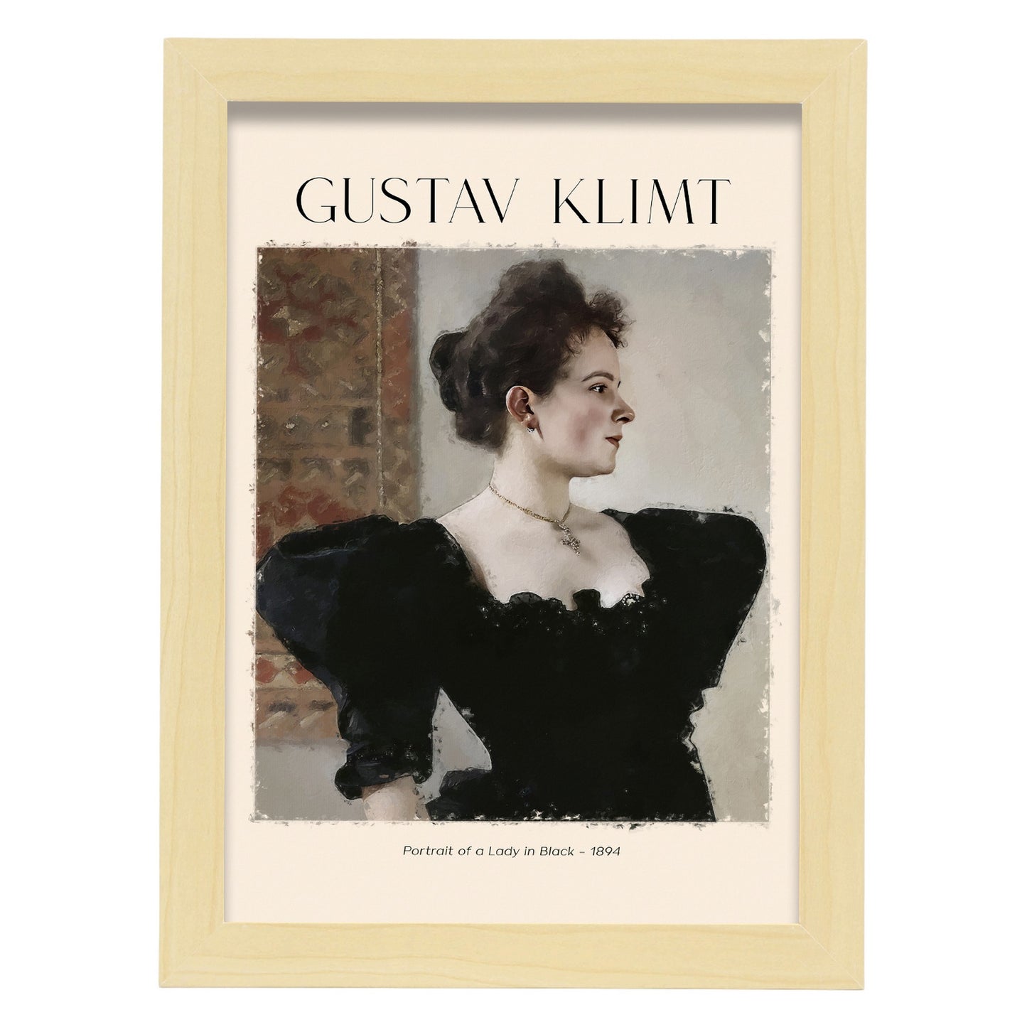 Lámina de Dama de Negro inspirada en Gustav Klimt