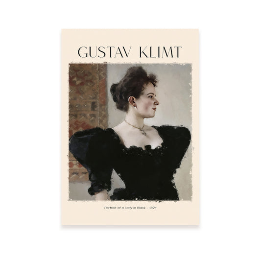 Lámina de Dama de Negro inspirada en Gustav Klimt