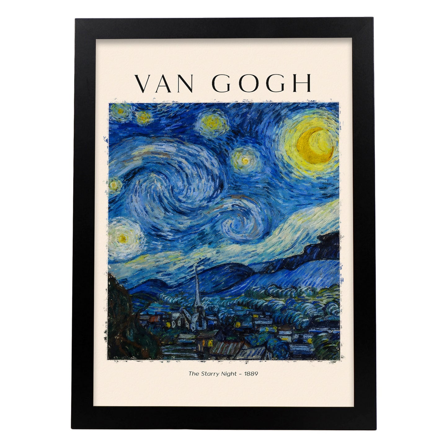 Lámina estética de Noche Estrellada inspirada en Van Gogh
