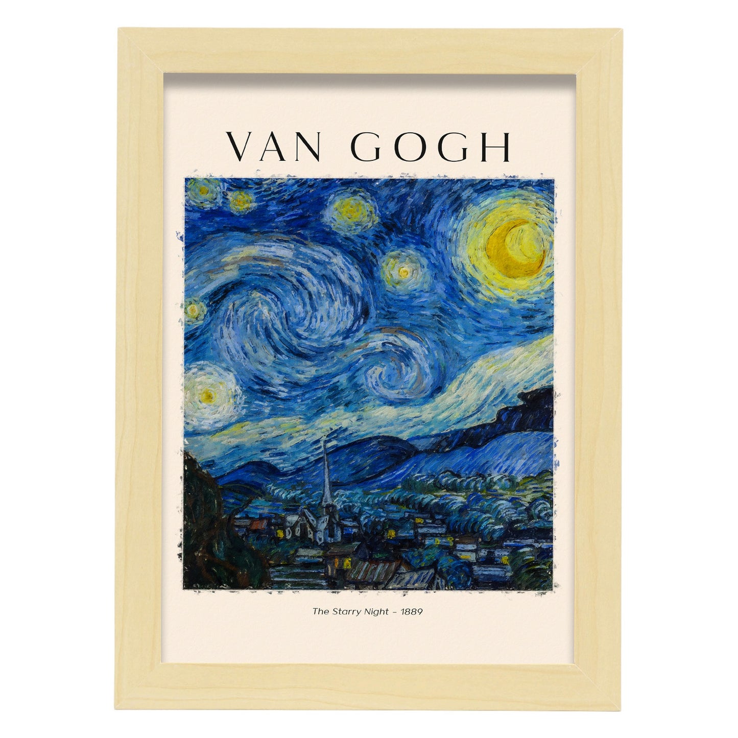 Lámina estética de Noche Estrellada inspirada en Van Gogh