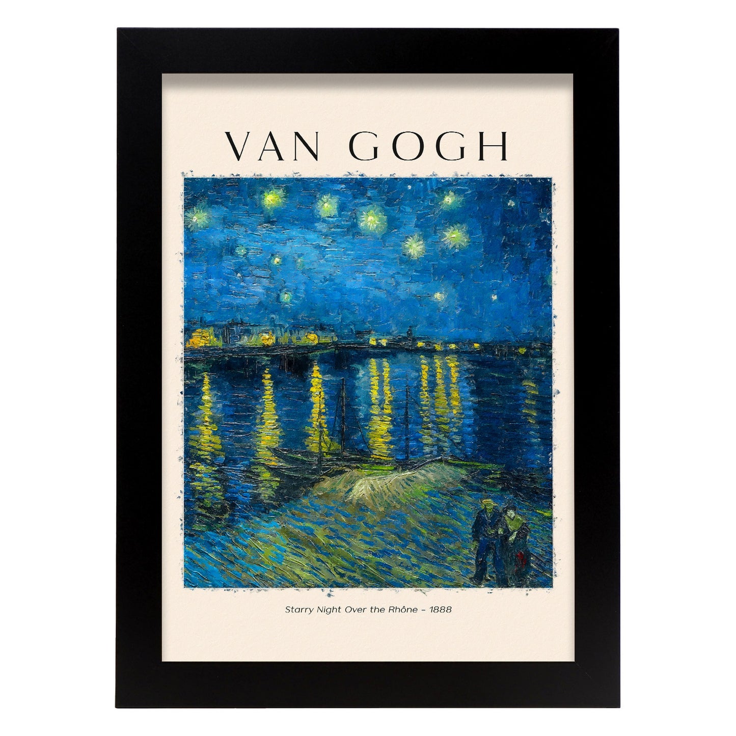Lámina de Noche Estrellada sobre el Ródano inspirada en Van Gogh