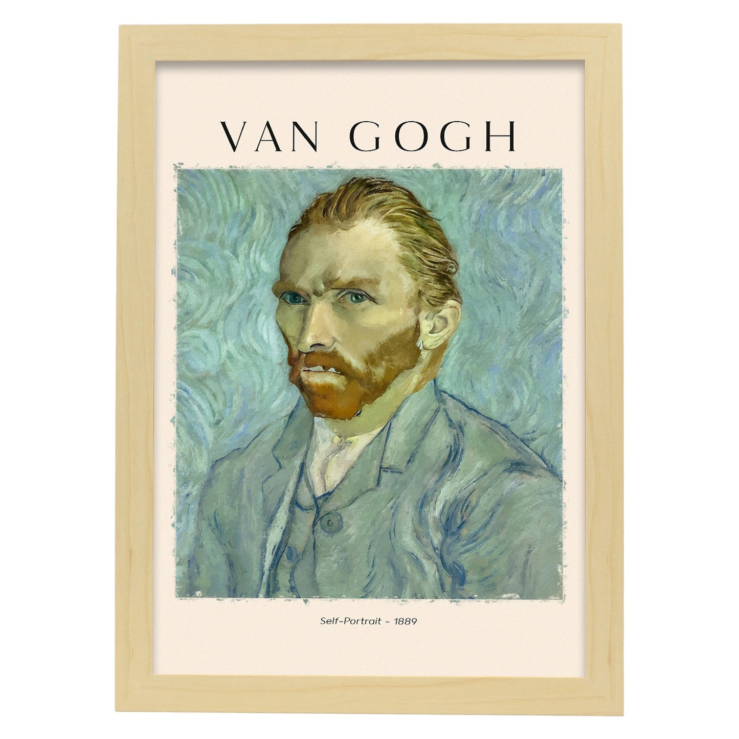 Lámina Autorretrato 1889 Van Gogh