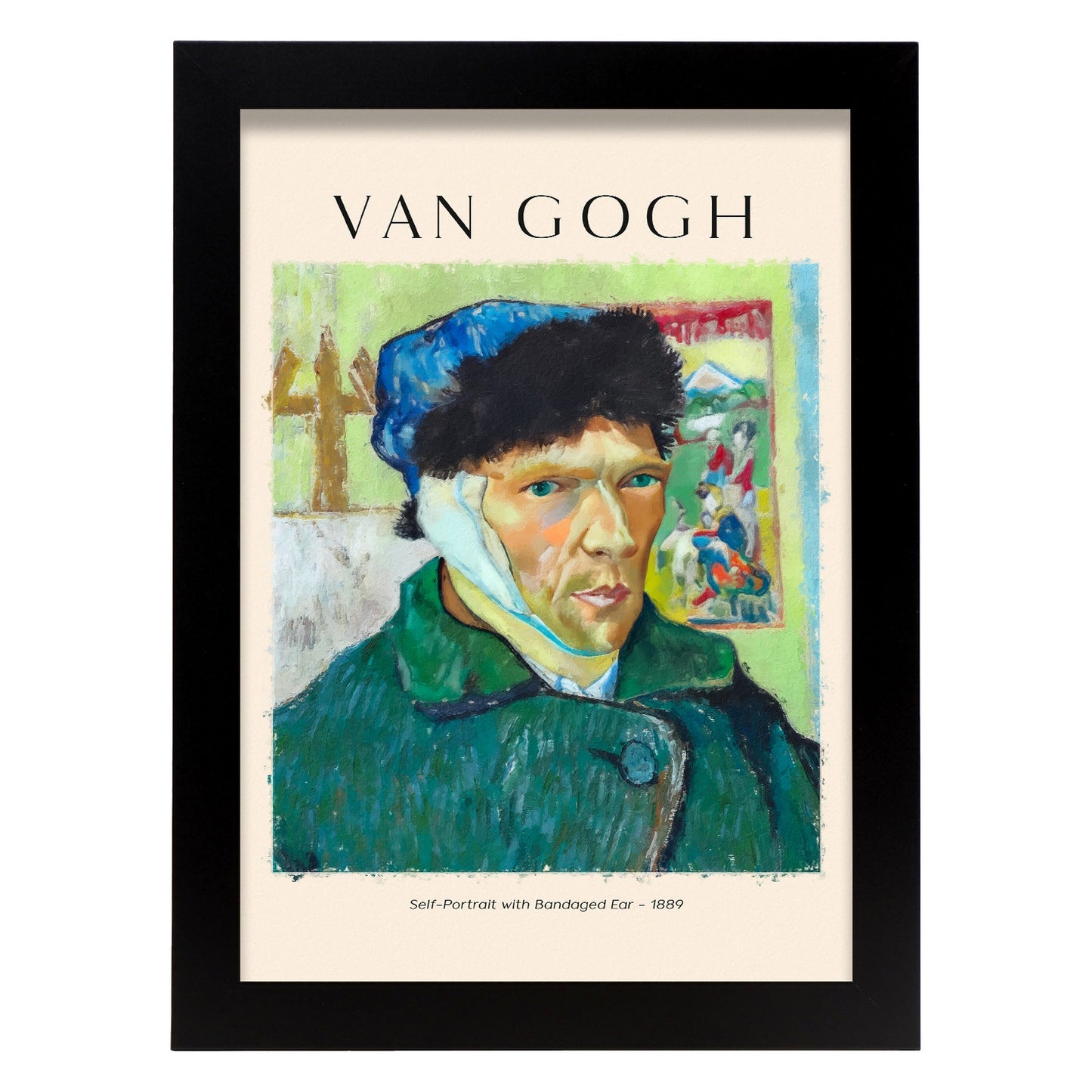 Lámina Autorretrato con Oído Vendado Estilo Van Gogh