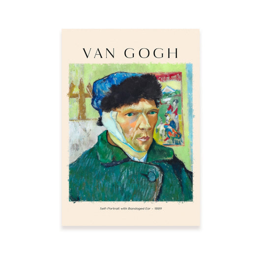 Lámina Autorretrato con Oído Vendado Estilo Van Gogh