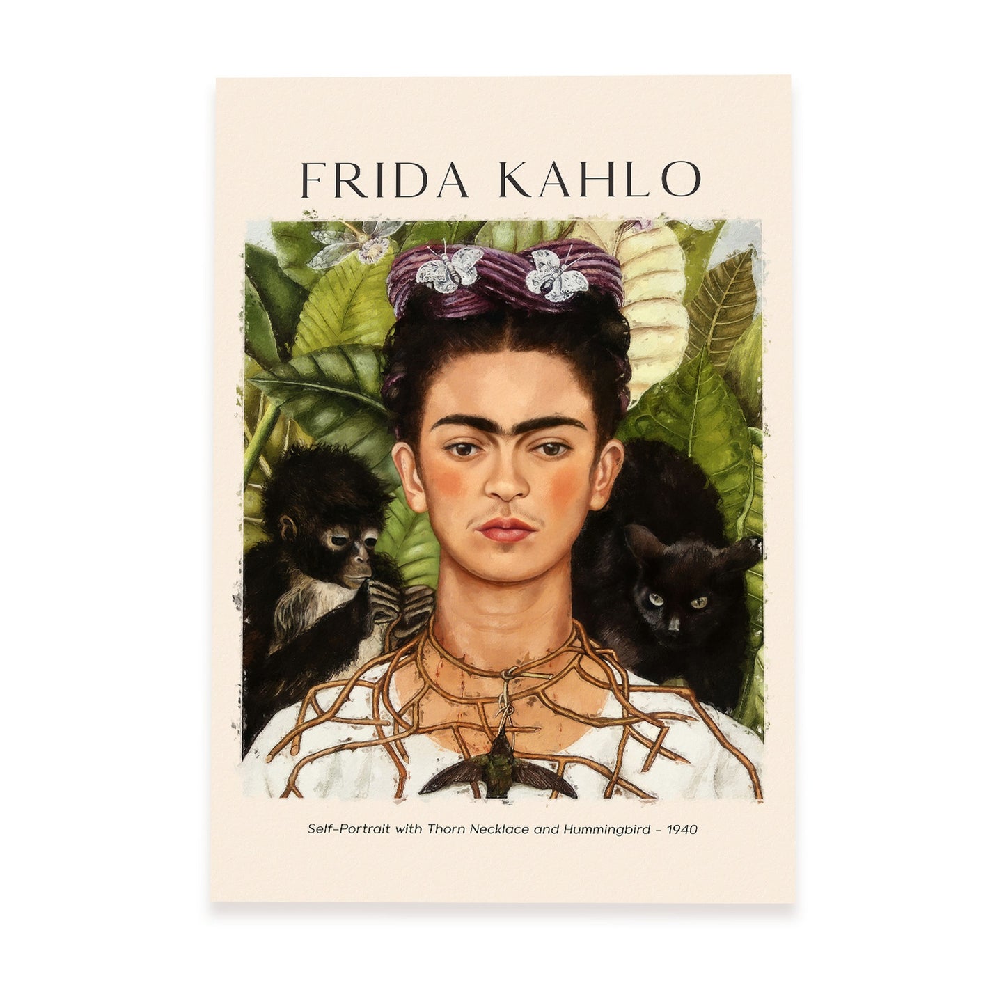 Lámina de Collar de Espina y Colibrí Inspirada en Frida Kahlo