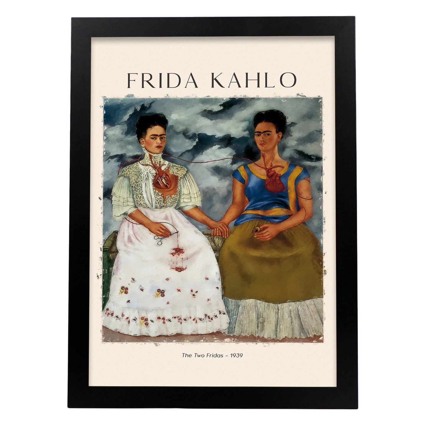 Lámina poster de Dos fridas Cuadros decorativos para tu salón, dormitorio, hogar. Estampados de arte de pared.  Impresiones de pared estética inspiradas en Frida Kahlo A4