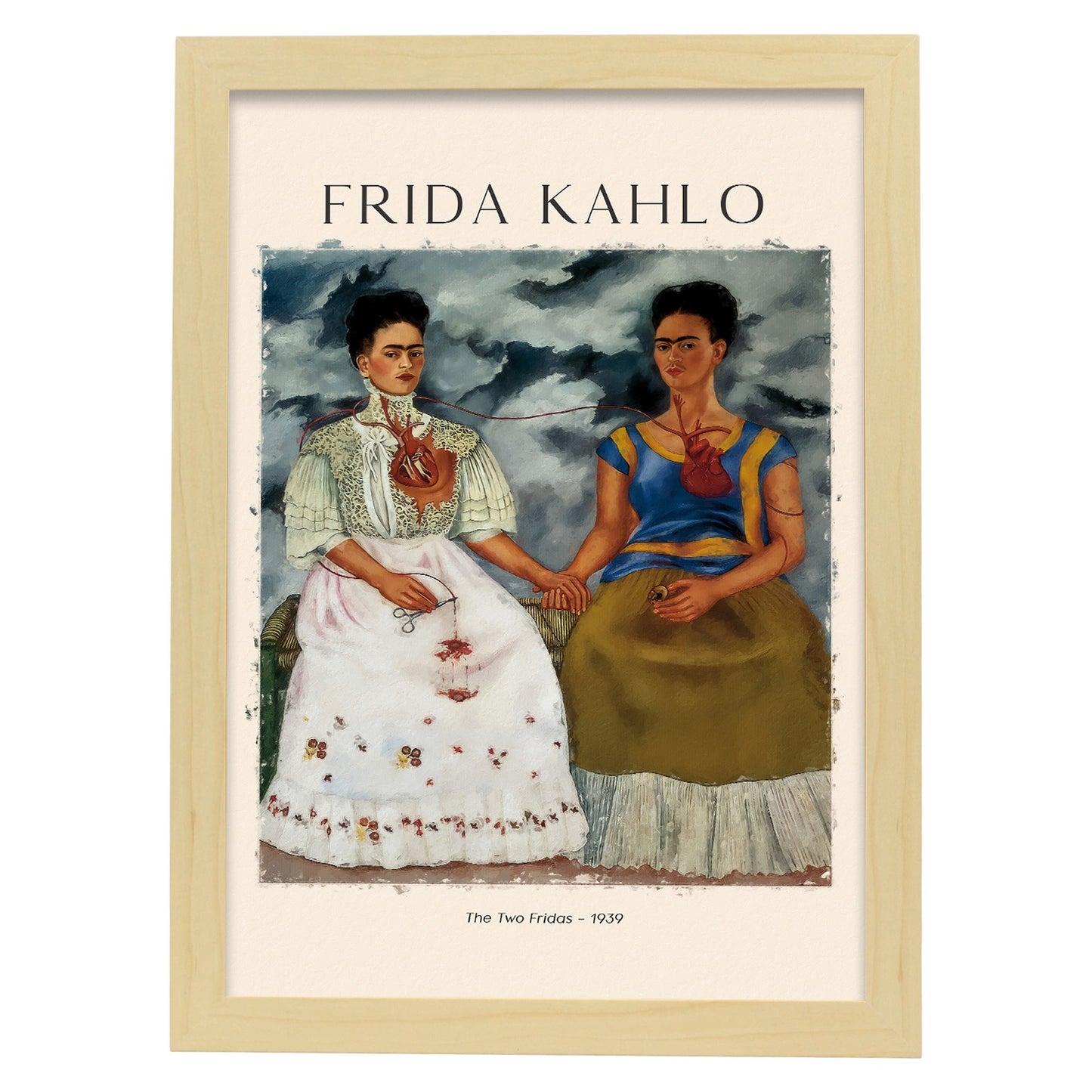 Lámina de Dos Fridas inspirada en Frida Kahlo para decoración hogar