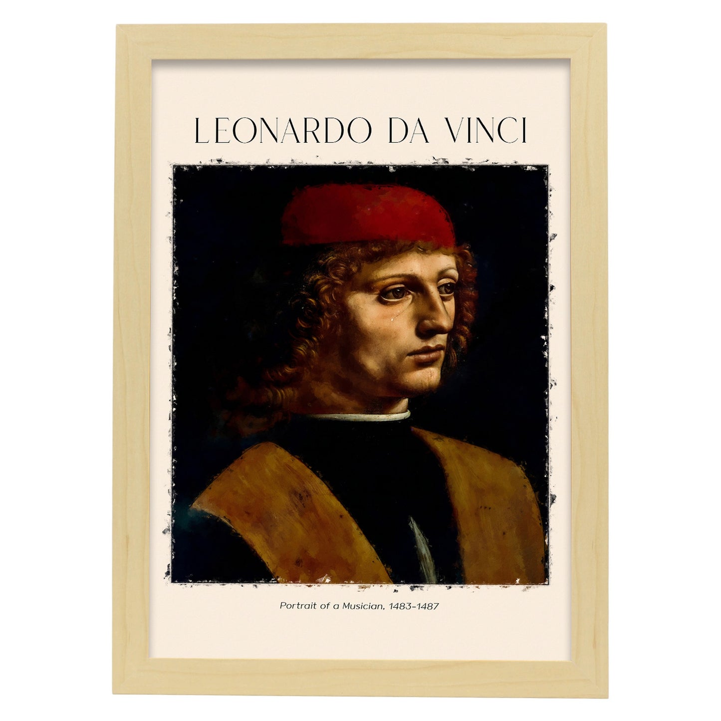 Lámina decorativa de Músico inspirada en Leonardo da Vinci