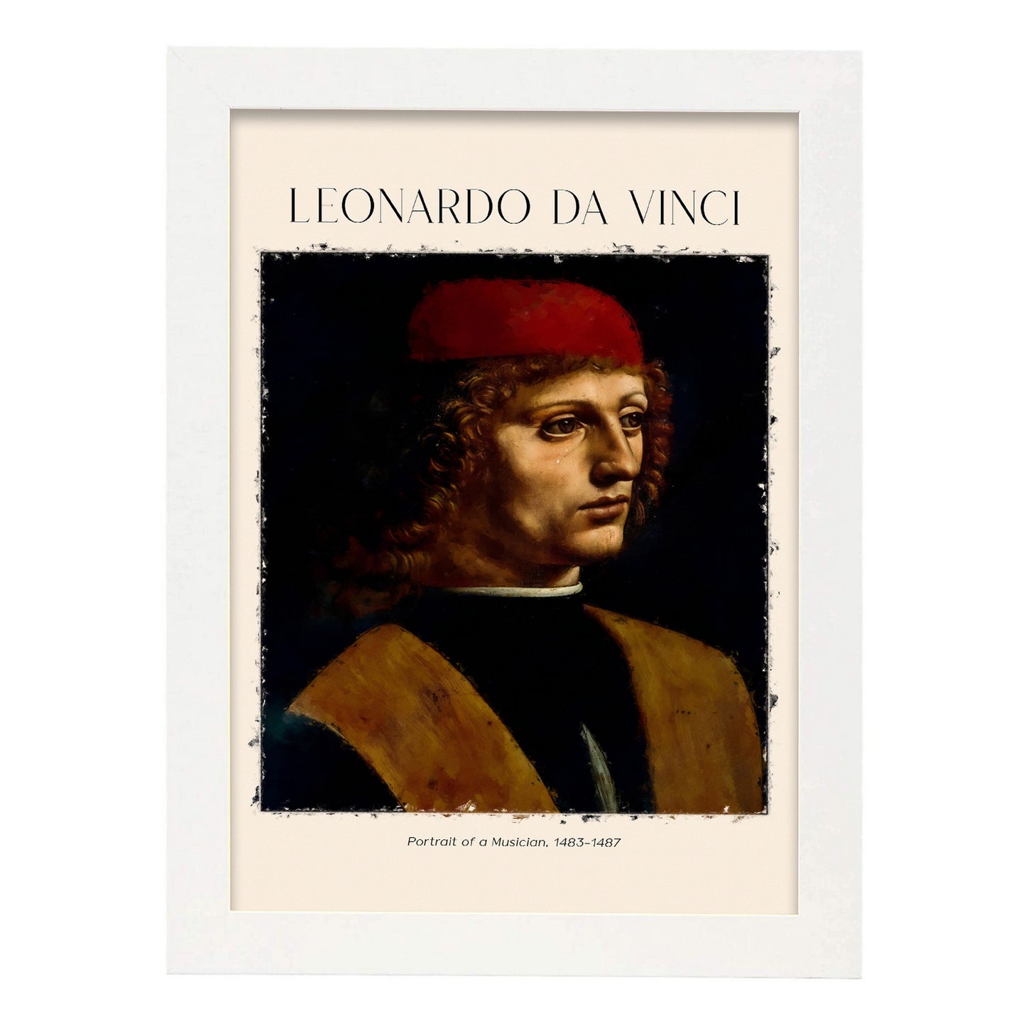 Lámina decorativa de Músico inspirada en Leonardo da Vinci