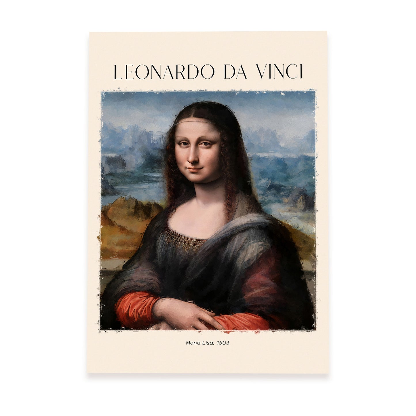 Lámina decorativa de Mona Lisa inspirada en Leonardo da Vinci
