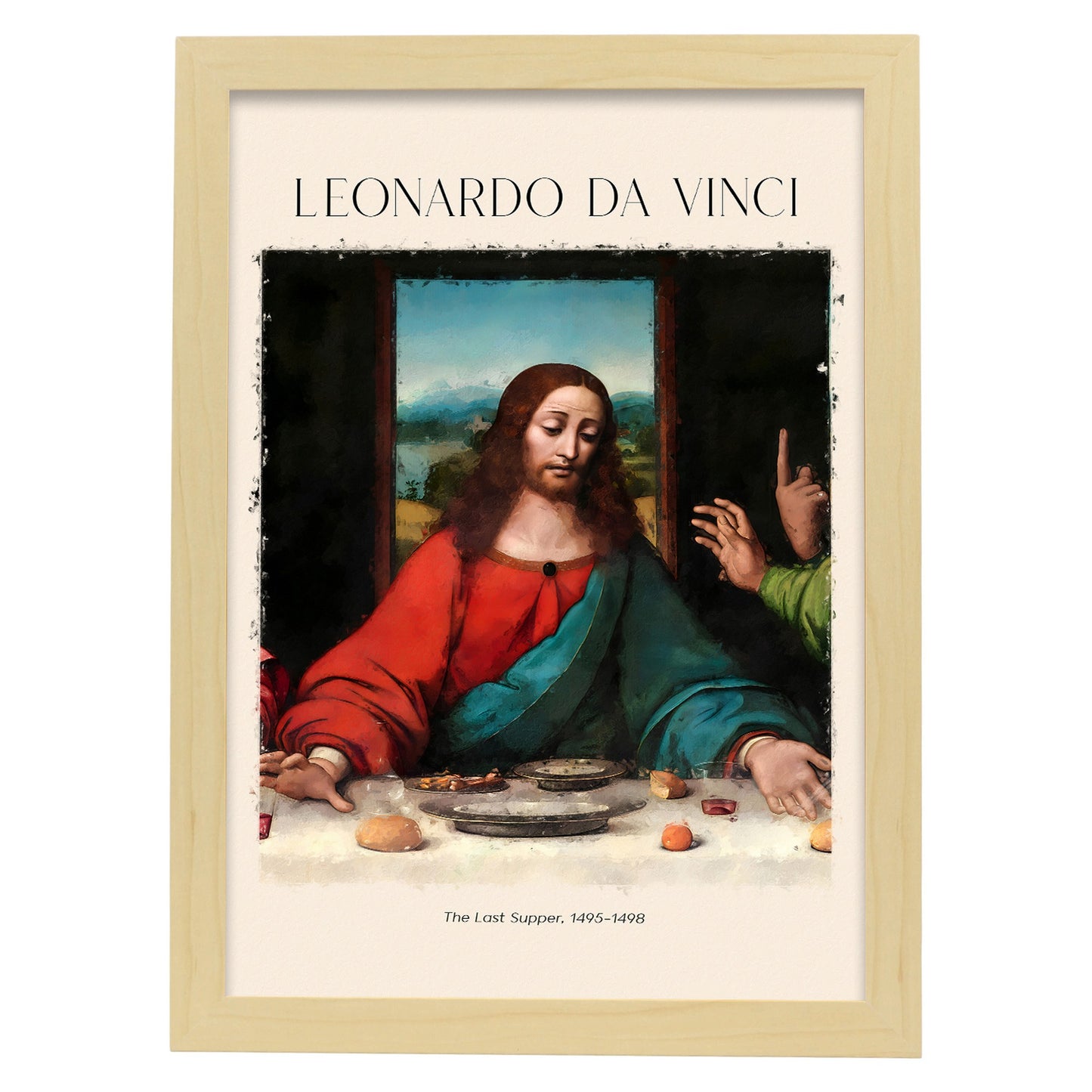 Lámina decorativa de La Última Cena inspirada en Leonardo da Vinci