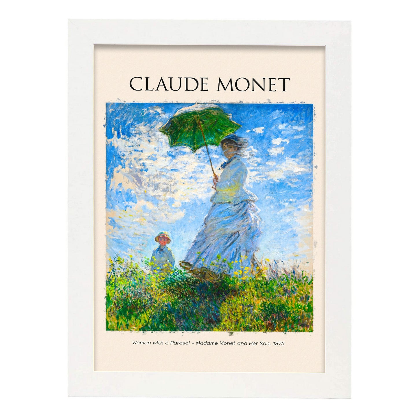Lámina decorativa de Mujer con sombrilla inspirada en Claude Monet