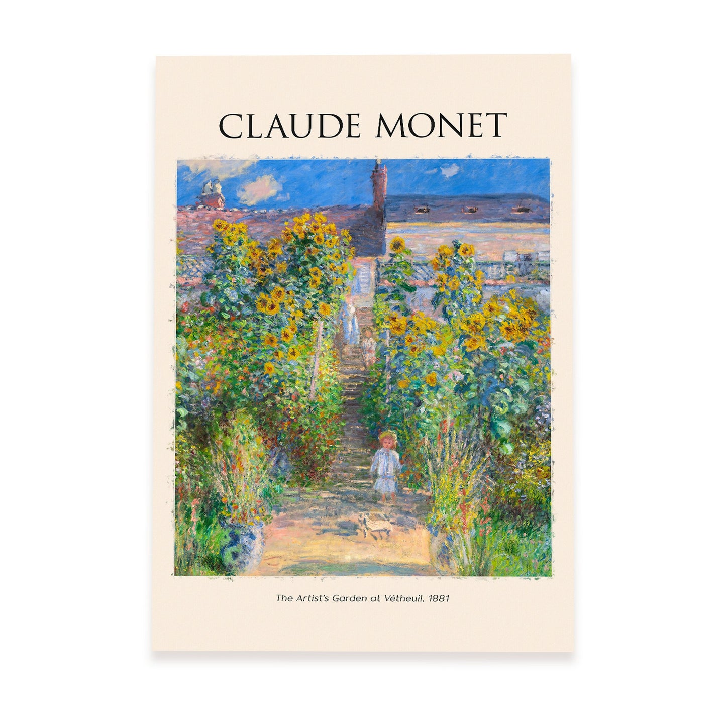 Lámina de Artists Garden en Vetheuil de Claude Monet